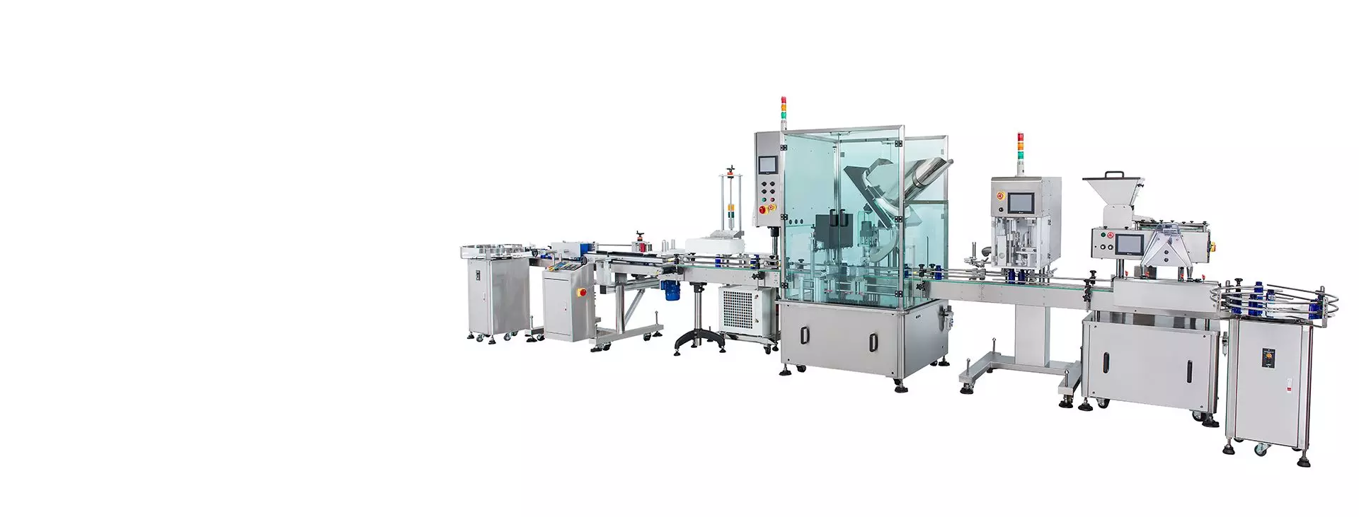 Neostarpack integrated bottling production line with filling, capping and labeling equipment